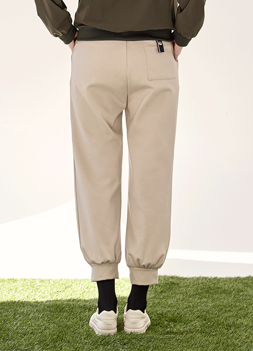 [QoG] 高尔夫背面织带松紧腰收口裤