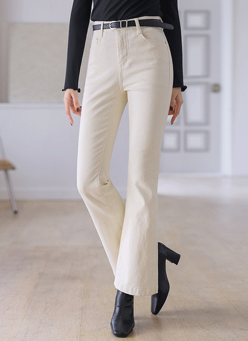 [Theonme] 무니엘 기모 스판 베이직 부츠컷 코튼 팬츠