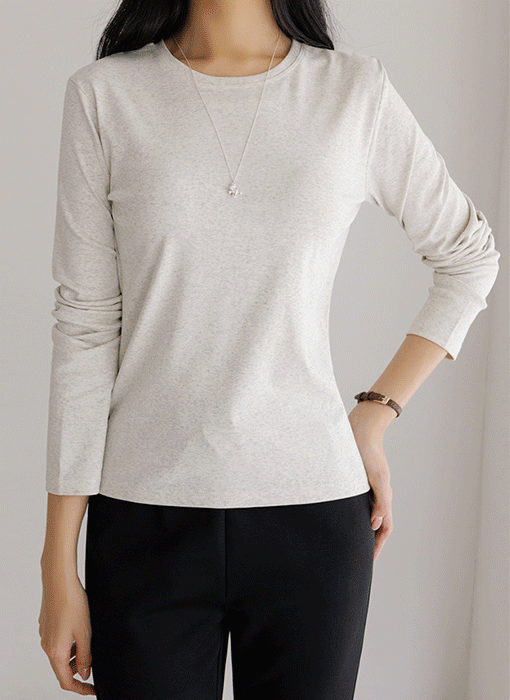 [Theonme] 제이인 슬림 스판 라운드넥 베이직 티셔츠