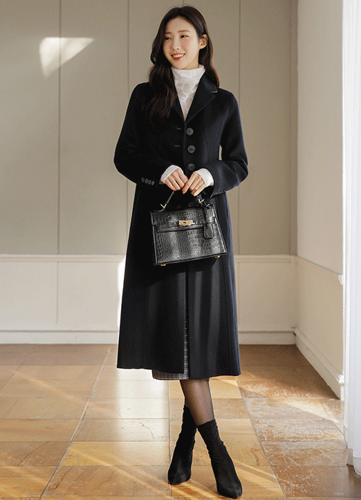 [LouisAngel]羊绒混纺手工大衣