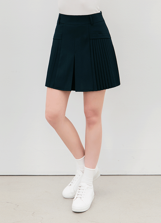 [QoG] 골프 백 시보리밴드 맞주름 플리츠 스커트_2color