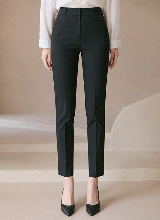 메이즈 심플 베이직 슬림 세미 일자 슬랙스 팬츠