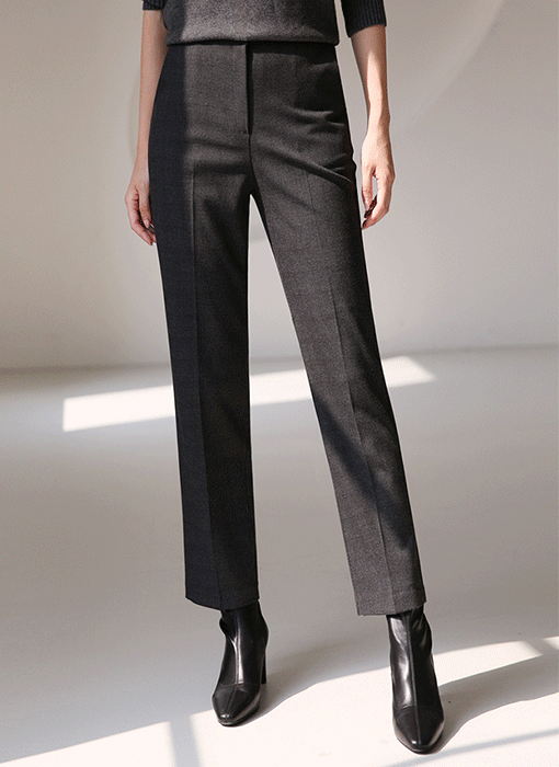 플루이 타탄체크 히든밴딩 슬림 일자 슬랙스 팬츠