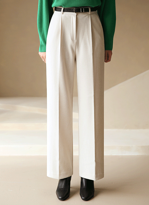 하레온 톡톡한 소프트 텍스쳐 코듀로이 핀턱 와이드 슬랙스 팬츠