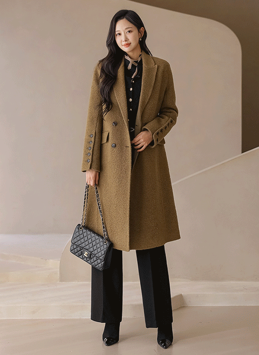 세리브 프리미엄 알파카 울 고퀄 핸드메이드 더블 롱 코트