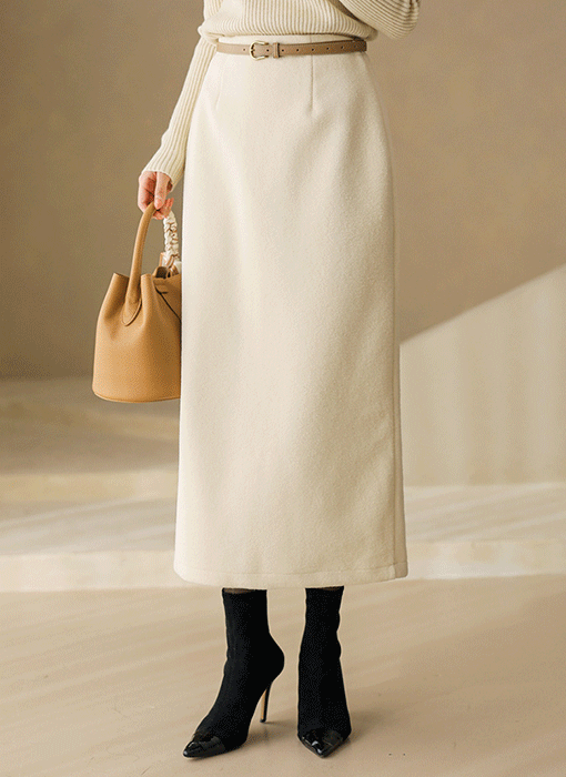 리지타 포근 터치감 백 밴딩 핀턱 H라인 롱 스커트