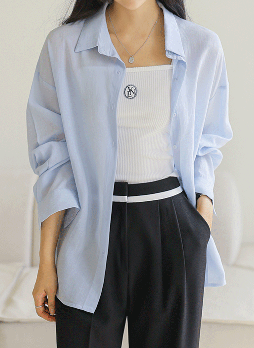 [Theonme] 포엘디 텐셀 실키 라이트 루즈핏 셔츠