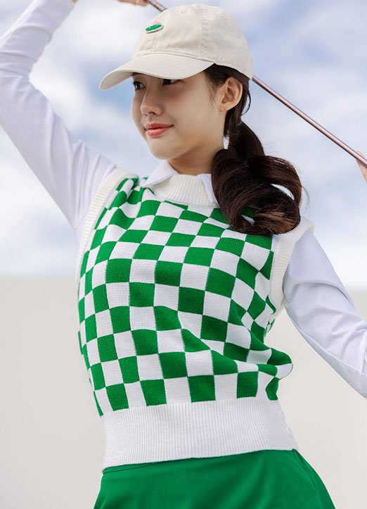 [QoG] 高尔夫高档羊毛格子针织马甲