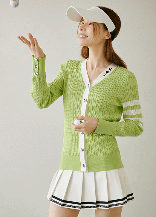 [QoG] 高尔夫麻花纹配色针织衫