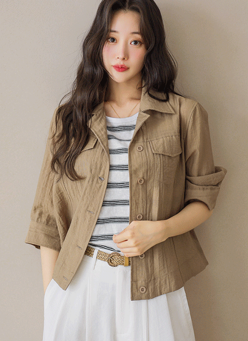 [Theonme] 썸머 7부 카라 셔츠 자켓